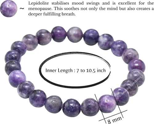 Vista 266 de Amazing Gemstone Crystal Bracelet for Women Men's Gifts - Protection Healing Crystal Bracelet - 8mm Gemstone Beaded Stretchable Bracelet Pulseras
