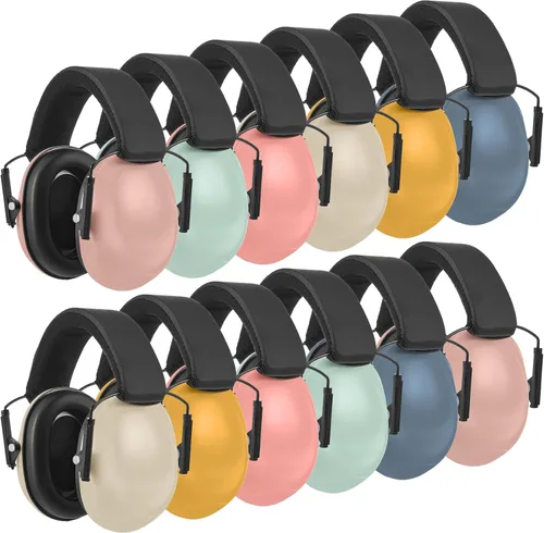 Vista 11 de Amylove 12 unidades de protección auditiva para adultos y niños, auriculares con cancelación de ruido, orejeras de tiro a granel con reducción