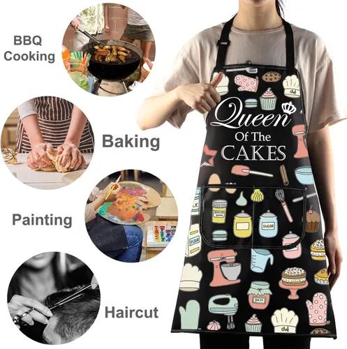 Vista 6 de WZMPA Delantal ajustable Queen Of The Cakes para los amantes de los pasteles