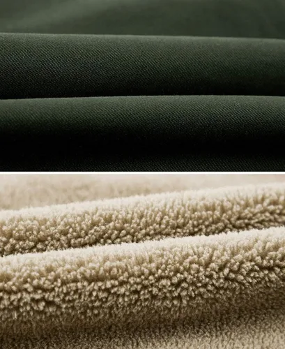 Vista 7 de How'on - Chaqueta estilo militar de algodón con forro para hombre, diseño con cuello y botones, prenda casual para invierno