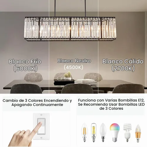 Vista 3 de Siljoy Candelabro rectangular moderno de cristal, 5 luces, color negro, rectangular, con forma de gota de lluvia, lámpara de techo colgante lineal