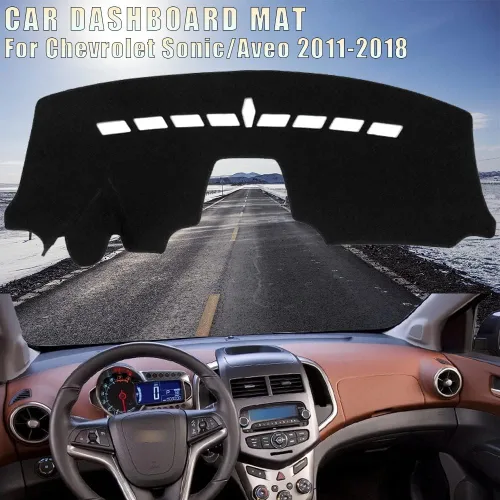 Vista 2 de Cubierta de franela para salpicadero, antideslizante, compatible con Chevrolet Sonic Aveo Holden Barina 2011-2018
