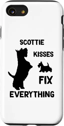 Vista 13 de iPhone 15 Scottie kisses fix everything Scottish Terrier Mom Dad Case