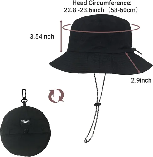 Vista 6 de NPQQUAN Sombreros de pescador para el sol para hombre, sombrero plegable Beige