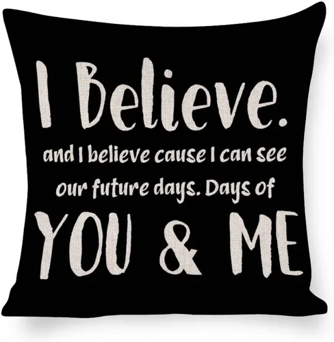 Vista 10 de Happily Ever After Starts Here - Fundas de almohada de 16 x 16 pulgadas, funda de cojín de lino y algodón para sofá, sala de estar, decoración