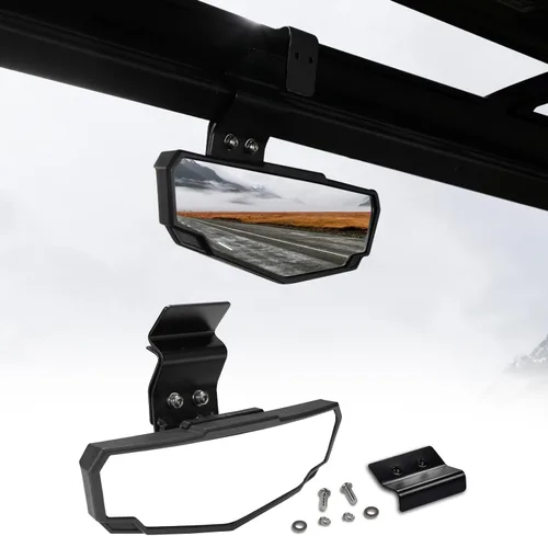 Vista 7 de A & UTV PRO Espejo retrovisor central para Can-Am Defender MAX Polaris Ranger 570 900 1000 accesorios de tripulación 2015-2024, espejo trasero