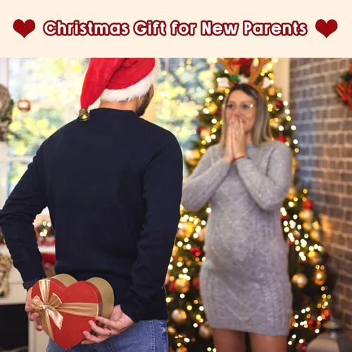 Vista 3 de Adorno con texto en inglés "Merry Christmas Mommy and Daddy See You in 2026", regalo de bebé esperando, adornos de anuncio de embarazo 2025, regalos