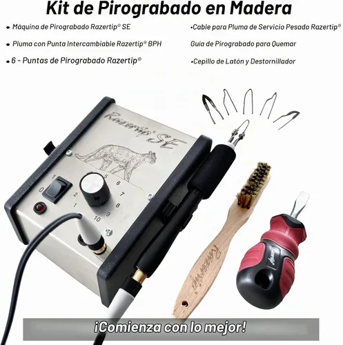 Vista 2 de SE Pyrography - Kit de combustión de madera – Pluma de pirógrafo, sistema de herramientas para quemar madera, juego de puntas, bolígrafos