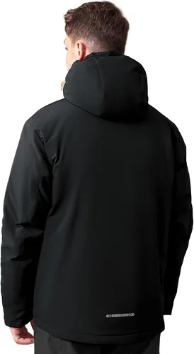 Vista 6 de Chaqueta térmica impermeable a prueba de viento para hombre, con capucha, aislada, ligera, abrigo de nieve de invierno con múltiples bolsillos