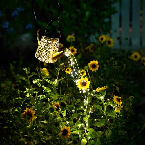 Vista 5 de Luces solares para regadera de jardín con luces en cascada, regalos de Navidad, regalos de jardinería de hadas para mamá, luces solares de Navidad