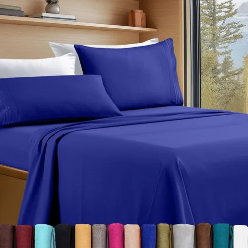 Vista 33 de Elegant Comfort - Juego de sábanas de lujo de 4 piezas - Ropa de cama de lujo de 1500 hilos, calidad de hotel prémium, microfibra, resistente a