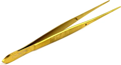 Vista 8 de O'Creme - Pinzas de cocina de acero inoxidable con punta fina Precision plating tongs in purple, 6.25 inches long — ideal for garnishing, plating