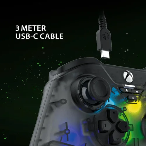 Vista 6 de Snakebyte Wired Video Game Controller - Xbox Series XS, Xbox One & PC - Officially Licensed Gamepad RGB X - Hall Effect Sensors for Precision