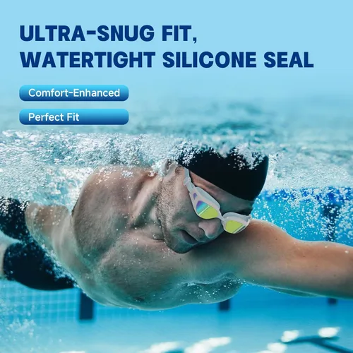 Vista 3 de Swim Goggles – Anti-Fog, UV Protection, Leak-Proof & Comfort Fit, Wide View Swim Goggles for Women Men Adult Youth
