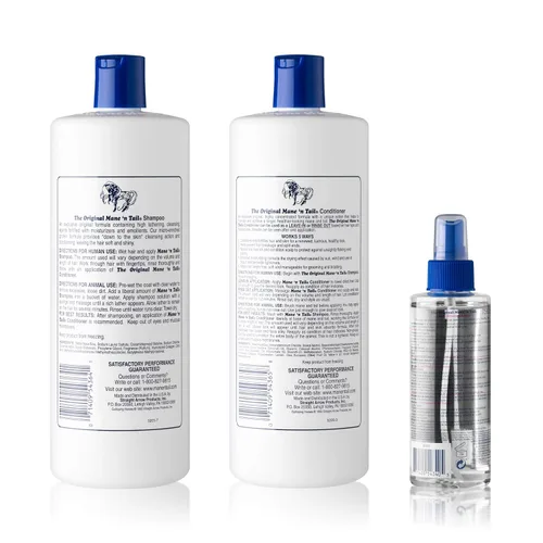 Vista 2 de Mane 'n Tail Combo Deal Champú y Acondicionador 32 oz PLUS Fortalecedor del Cabello 6 onzas