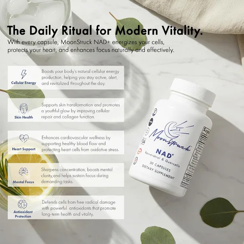 Vista 6 de Suplemento fermentado de NAD+ con resveratrol y quercetina, energía celular bio-idéntica y apoyo al envejecimiento saludable, vegano, sin OMG, 30