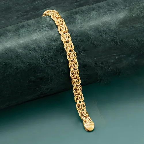 Vista 4 de Ross-Simons 14kt Yellow Gold Byzantine Bracelet