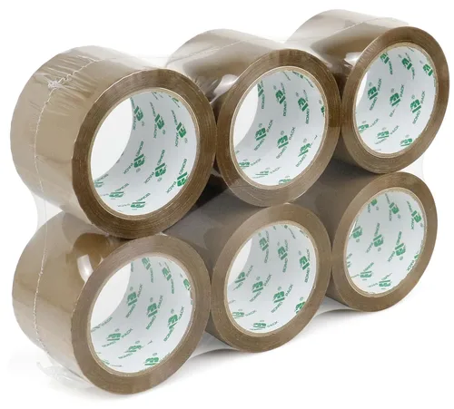 Vista 9 de BOMEI PACK Cinta de embalaje marrón de 3 pulgadas, 6 rollos de repuesto de cinta de embalaje ancha para mudanza, envío y almacenamiento, 2.4 mil x