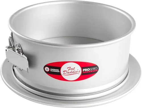 Vista 2 de Lumintrail Fat Daddios - Molde desmontable para tartas de 9 x 3 pulgadas, paquete de 2, plateado, con un juego de cucharas medidoras