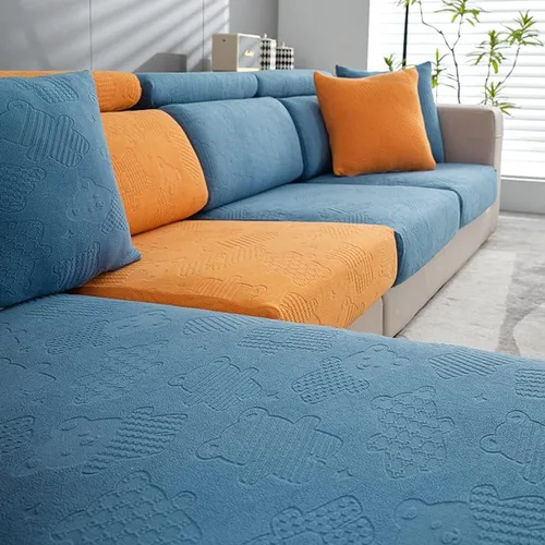 Vista 9 de Funda elástica para cojín de asiento de sofá, protector de muebles, funda de repuesto para cojín individual con bandas elásticas, protector