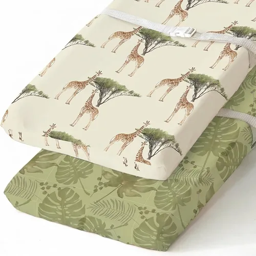 Vista 85 de Pack n Play Sheets BROLEX - Juego de 2 sábanas para cuna, juego de sábanas elásticas y portátiles para cuna, funda de colchón convertible
