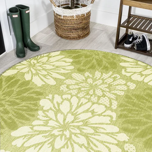 Vista 38 de JONATHAN Y Alfombra Corredor de Tejido Texturizado Floral para Interiores y Exteriores 2X8 Marrón/Crema, Zinnia Moderna para Patio Trasero, Patio