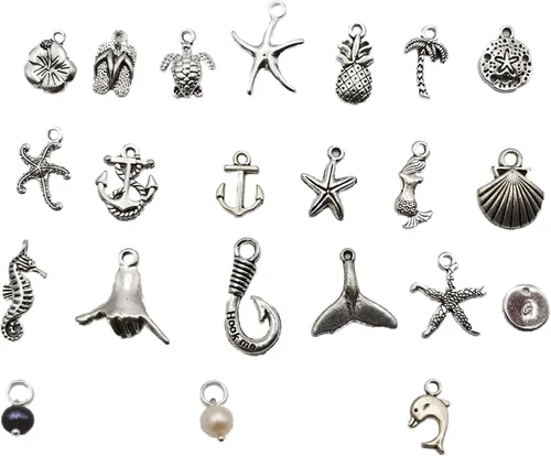 Vista 3 de Collar de cristal de mar hecho a mano, collar de corazón de alambre, collar de abalorios y perlas, joyería de cristal de mar, regalo de cumpleaños