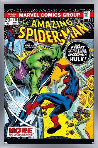 Vista 11 de Marvel Comics Amazing Spider-Man #120 - Póster de pared, 22.4 pulgadas de largo x 14.7 pulgadas de ancho, versión enmarcada de madera de granero