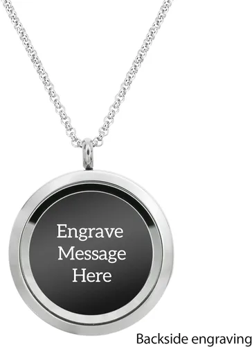Vista 5 de Dreambell Personalized Custom Picture Text Engrave Clear Crystal 30mm Round Pendant Living Memory Floating Locket Chain Women Jewelry Necklace