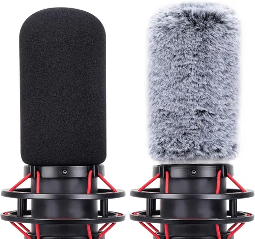 Vista 8 de Parabrisas de micrófono para HyperX QuadCast2 – Fundas de micrófono de espuma que mejoran la calidad de grabación, filtro profesional Hyperx