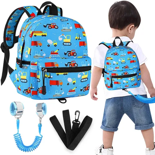 Vista 17 de Accmor Mochila para niños pequeños con correa, lindas mochilas para niños con eslabón de muñeca antipérdida, mini mochila para bebé, arnés