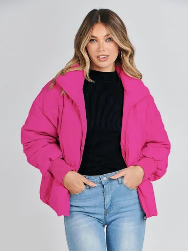 Vista 2 de Chaqueta MEROKEETY acolchada de invierno, con cremallera y bolsillos para mujer, abrigo corto y holgado