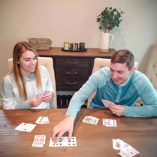 Vista 2 de Juego de cartas de juego con revestimiento de plástico, paquete de 3 cartas especiales No. 976 para póker, noches de juego, blackjack, fiestas