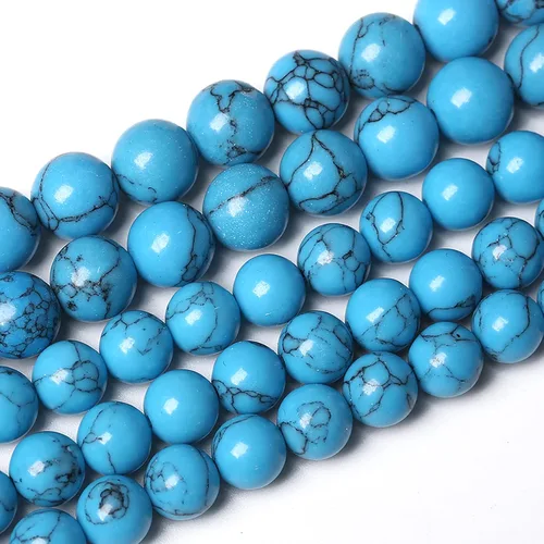 Vista 183 de 100 cuentas de piedra multicolor natural de 0.236 pulgadas (0.236 in), cuentas espaciadoras sueltas redondas para hacer pulseras, collares, aretes