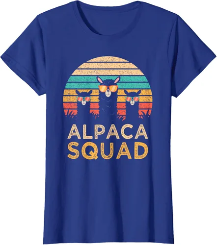 Vista 55 de Divertidas gafas de sol de escuadrón de alpaca Cool Alpacas Vintage Gift T-Shirt, Negro, S