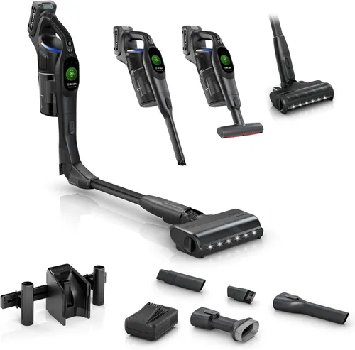 Vista 19 de Bosch Unlimited 10 - Aspiradora inalámbrica con 2 baterías incluidas, hasta 140 minutos en total, tubo flexible, cargador rápido, pelo de mascotas