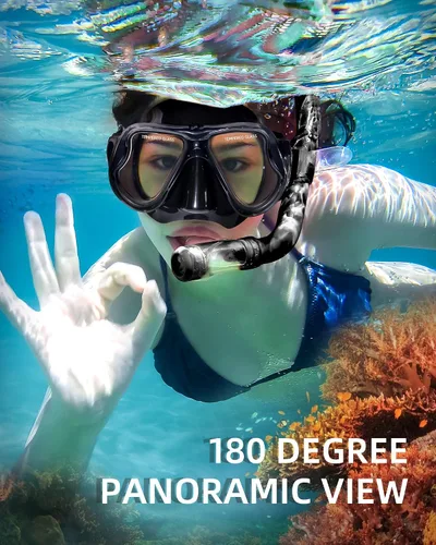 Vista 3 de Máscara de snorkel para natación Keary, máscara de buceo para adultos hombres mujeres jóvenes, gafas de natación antiniebla con vista clara de 180°