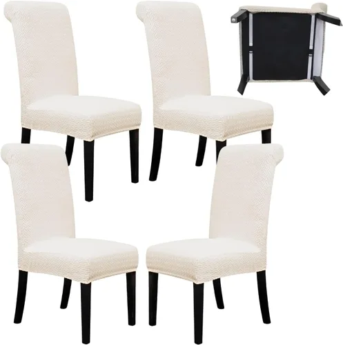 Vista 35 de SPRINGRICO Paquete de 2 fundas para sillas de comedor con cinturón de seguridad, fundas elásticas para sillas Parsons lavables, fundas protectoras