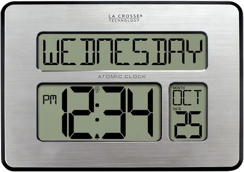 Vista 9 de La Crosse Technology 513-1419C Reloj de pared digital atómico con calendario y temperatura