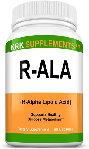 Vista 6 de KRK SUPPLEMENTS 1 botella R-ALA R-Alpha Lipoic Acid 200mg 90 cápsulas