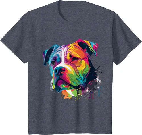 Vista 87 de Colorful American Bulldog American Bully Men Women T-Shirt Asphalt Grey