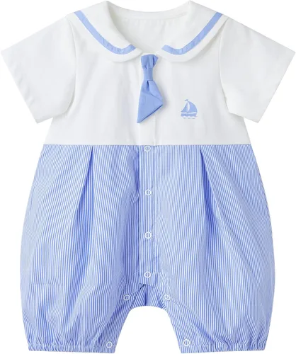 Vista 18 de pureborn Mameluco náutico de una pieza para bebés, niños y niñas, conjunto de playa, ropa de verano de 0 a 24 meses All Star