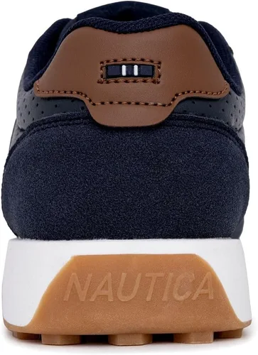 Vista 4 de Nautica Zapatos deportivos de moda Oxford cómodos con cordones para niños y niñas (niños grandes, niños pequeños, niños pequeños)