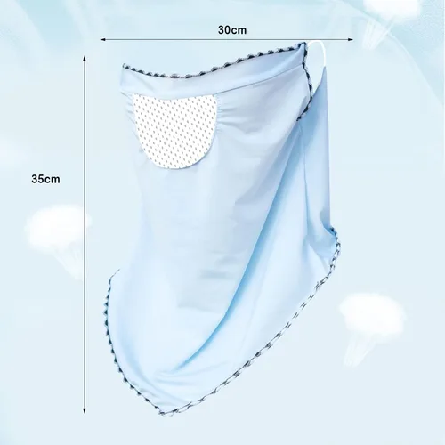 Vista 3 de Bufandas para mujer, ligeras, de verano, para conducir, cuello, protección facial, kini, transpirable, seda de hielo, protector solar M_Ask