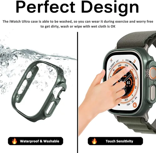 Vista 5 de Miimall - Funda para Apple Watch Ultra 1 2 3 4 de 1.92 pulgadas, marco de policarbonato duro de alta calidad