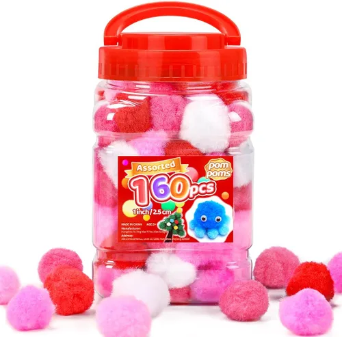 Vista 13 de IOOLEEM Pompones multicolores, 1000 bolas de pompón mullido de 0.39 pulgadas, pequeños pompones para proyectos de manualidades, festivales y Arco