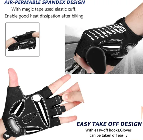 Vista 4 de MOREOK Cycling Gloves Bike Gloves for MenWomen-5MM Gel Pad Biking Gloves Half Finger Road Bike MTB Bicycle Gloves-for CyclingWorkoutMotorcycleOutdoor