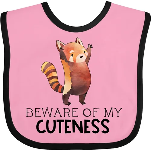 Vista 15 de inktastic Beware Of My Cuteness Cute Red Panda Babero Manzana Verde (Apple Green)