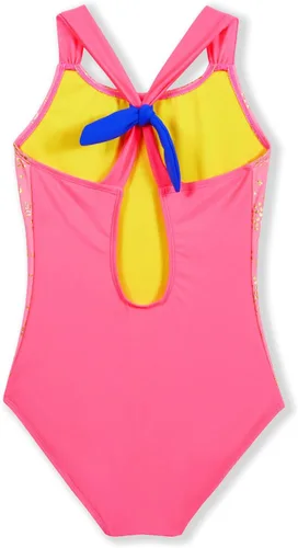 Vista 2 de Traje de baño de una pieza para niñas con UPF 50+ con lazo cruzado y espalda cruzada para niñas