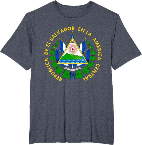 Vista 77 de Camiseta con diseño de emblema de la bandera de El Salvador